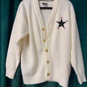 CHANEL white Cardigan with Star Detail